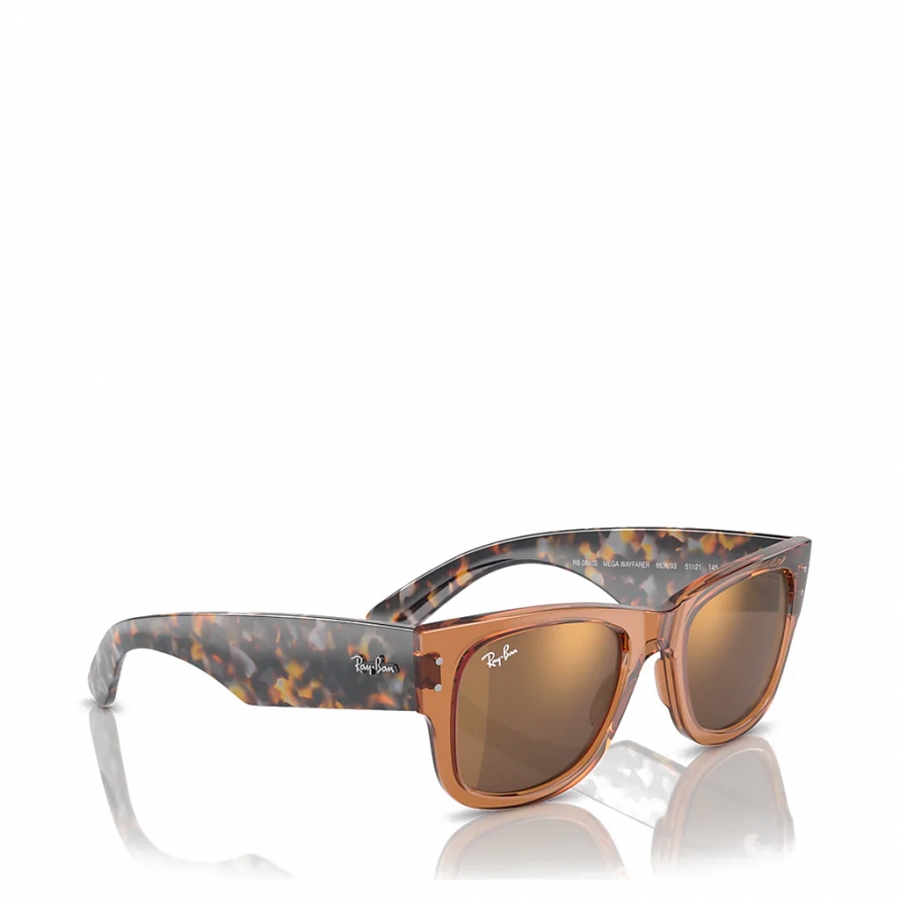 mega-wayfarer-sonnenbrille-0rb0840s-transparent-braun-braun-spiegelgold