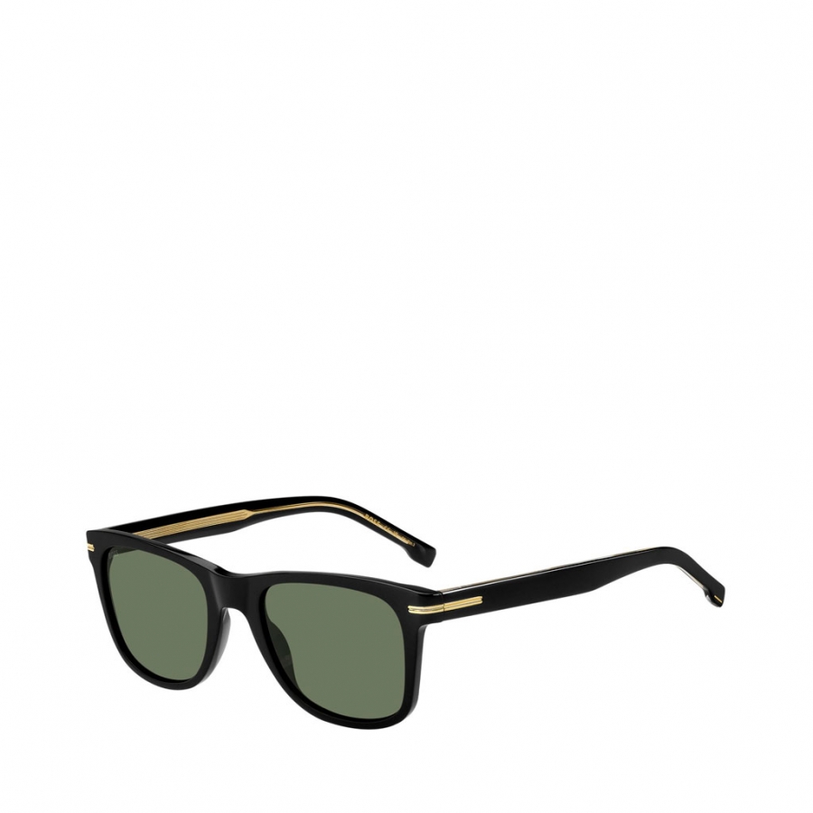 SONNENBRILLE AUS SCHWARZEM ACETAT MIT CHARAKTERISTISCHEN GOLDDETAILS