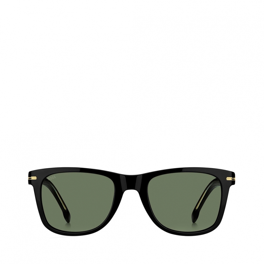 SONNENBRILLE AUS SCHWARZEM ACETAT MIT CHARAKTERISTISCHEN GOLDDETAILS