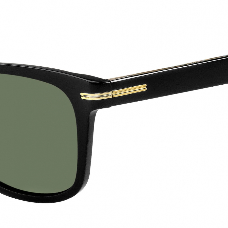 SONNENBRILLE AUS SCHWARZEM ACETAT MIT CHARAKTERISTISCHEN GOLDDETAILS