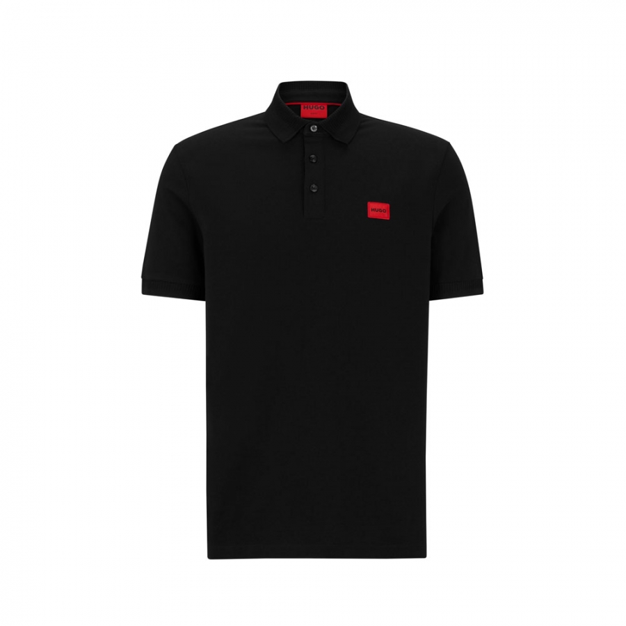 polo-slim-fit-de-pique-de-algodon-con-etiqueta-con-logo-roja