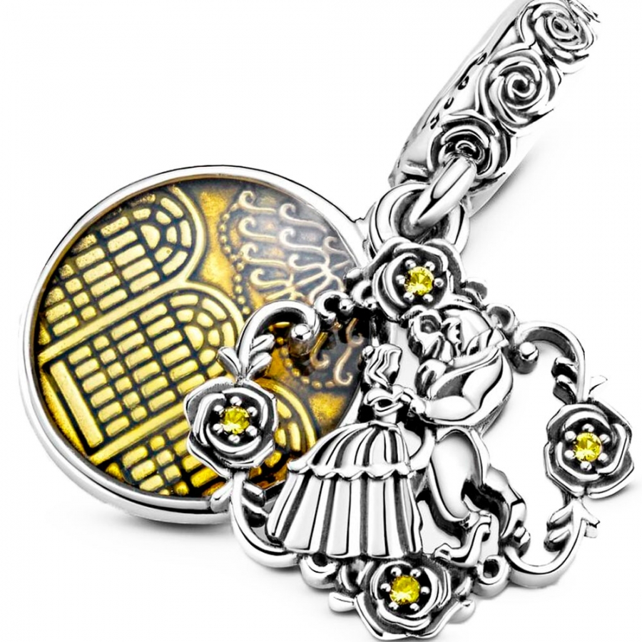 disney-x-colgante-799014c01-disney-beauty-and-the-beast-sterling-dangle-with-blazing-yellow-crystal-and-yellow-enamel