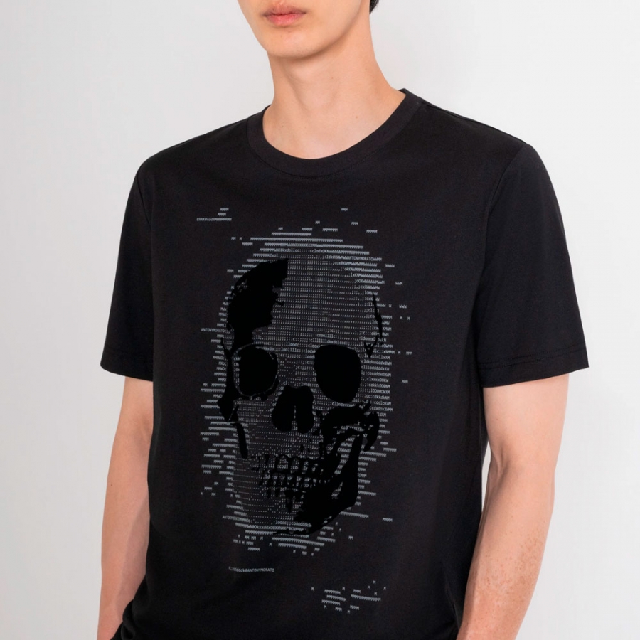 t-shirt-in-normaler-passform-mit-totenkopf-print